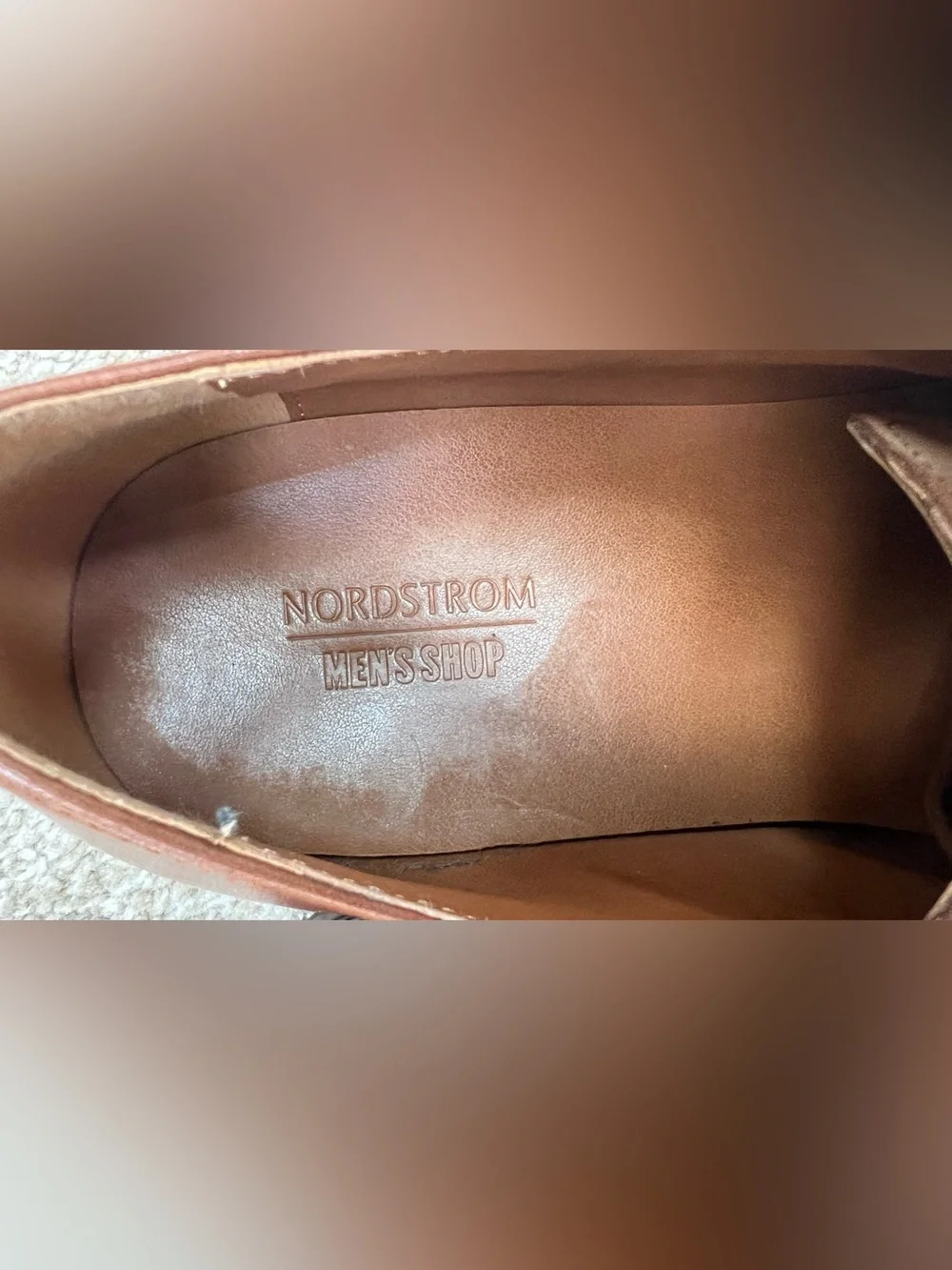 Nordstrom Men’s Brown Italian Leather Cap-Toe Oxfords